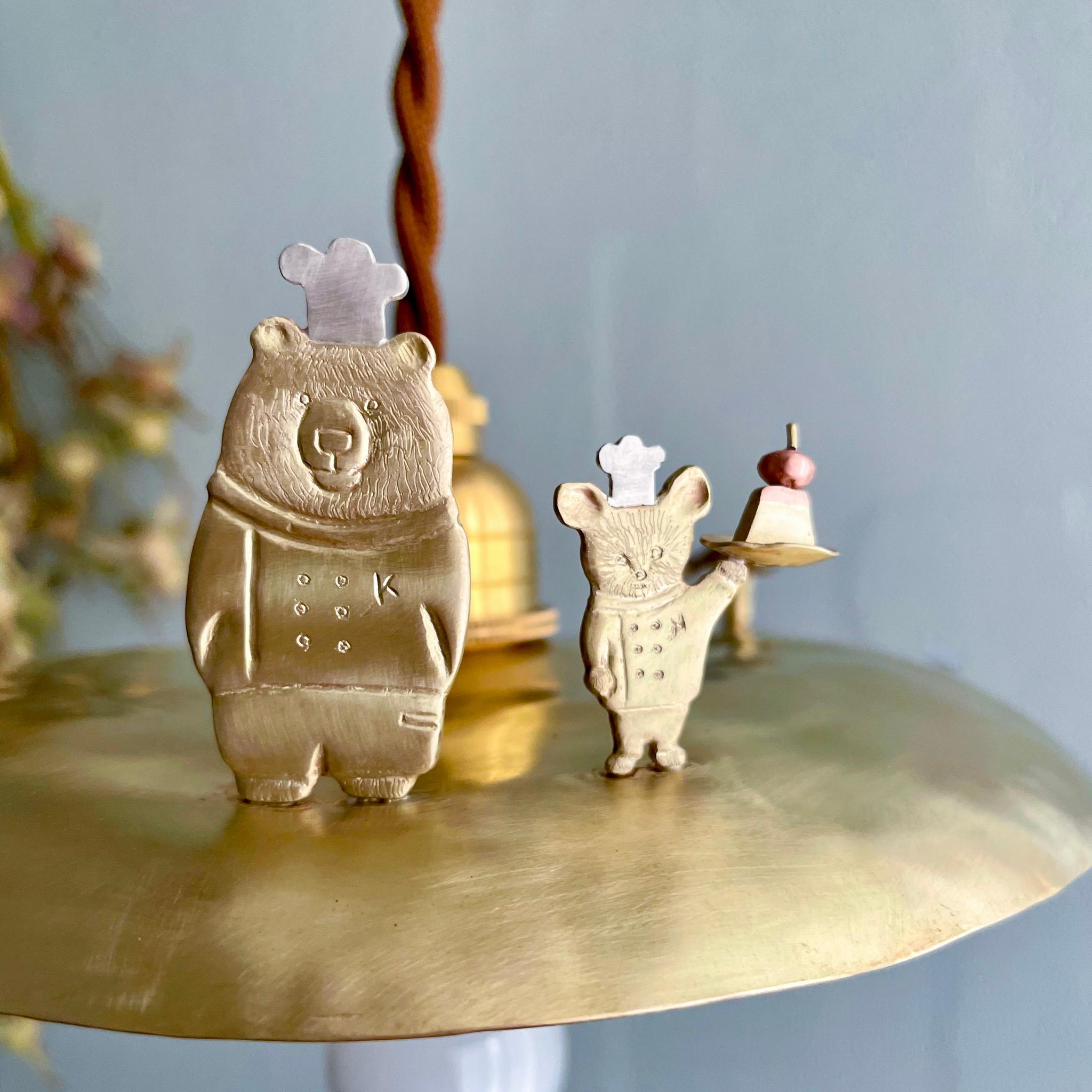 山小屋ライト「森のレストラン⭐︎」ペンダントライト　真鍮　ランプシェード | 2枚目